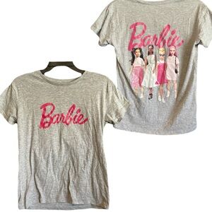Barbie Girls Size 14/26 Double Sided Grey Girls T-shirt